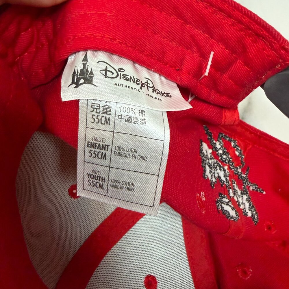 Disney Parks Mickey Mouse Pixel Snapback Hat Kids Youth 55cm Red Black - Picture 5 of 6